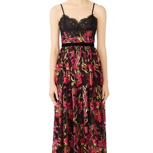 Marchesa Notte Rent the Runway Embroidered Lace Gown sz 6 $1095 flaw